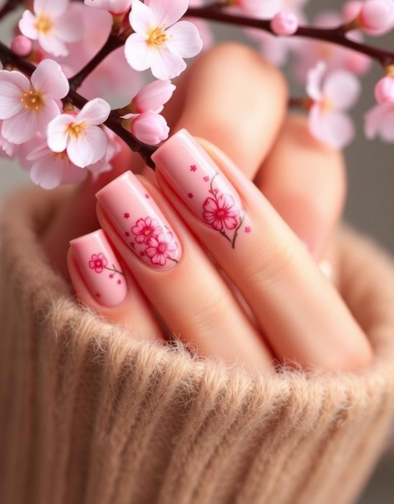 Kirschblüten Nailart Design