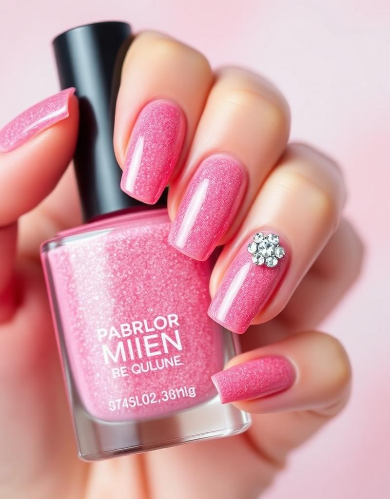 Glitzer Nageldesign mit Strass