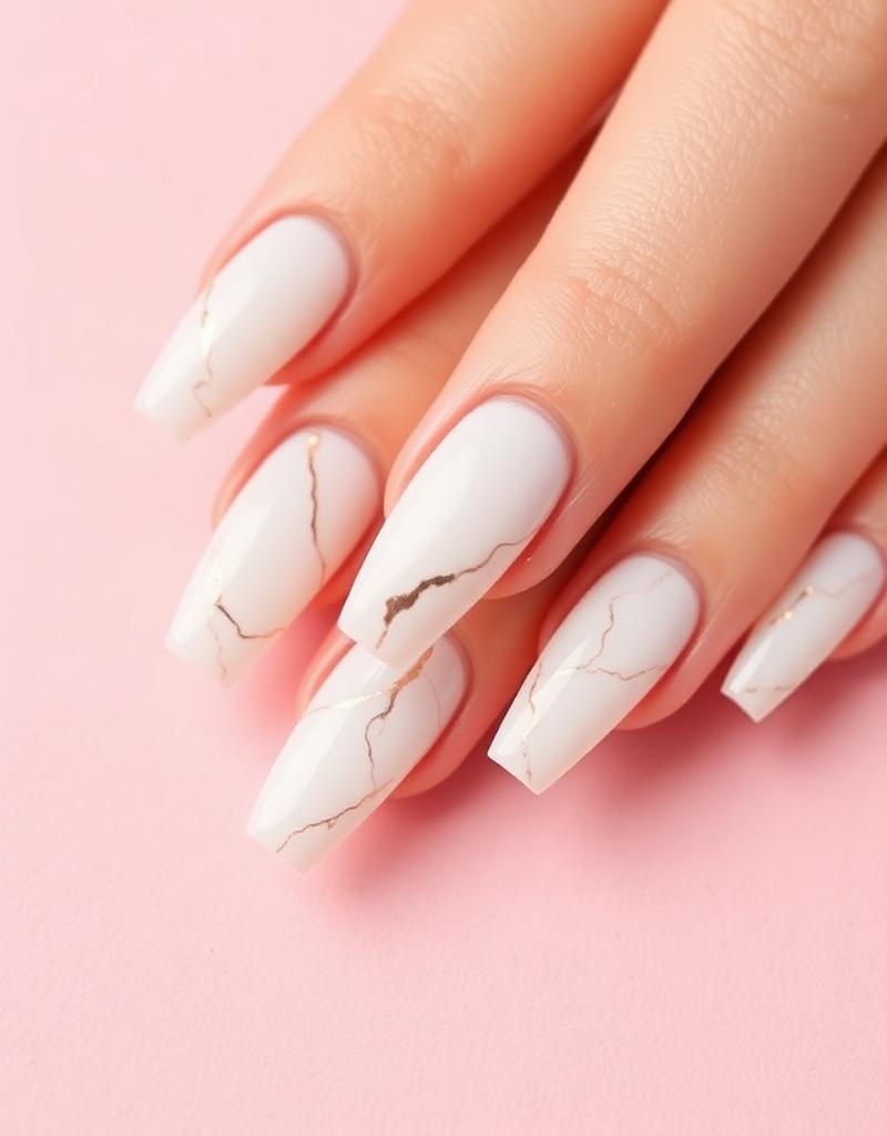 Marmor Nageldesign mit Roségold