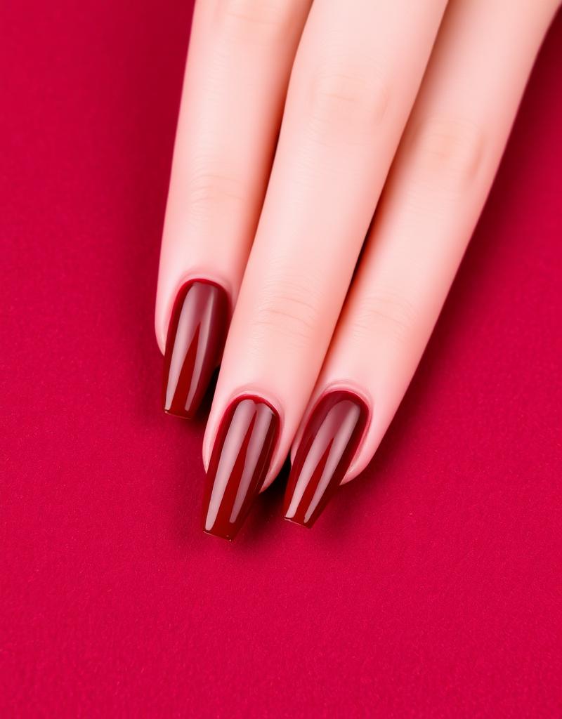 Burgunderrotes Nageldesign